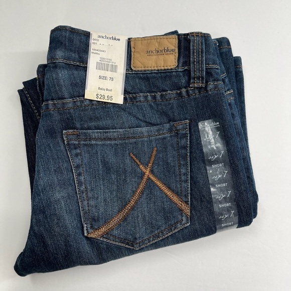 Anchor Blue Genuine Denim Goods Daisy Boot Jeans Vintage NEW Ladies 7 short - Picture 1 of 5
